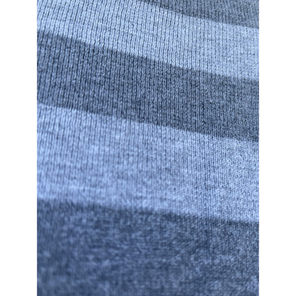 Tommy Hilfiger Gray Striped Knit Sweater Gold Button Shoulder Size S - Picture 2 of 10